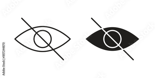 Hide icon in line design and solid black and white colors for designs