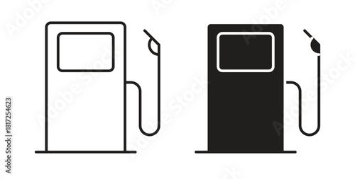 Gas station icon simple vectors in black, suitable for projects