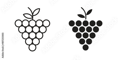 Grapes icon simple vectors in black, suitable for projects