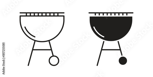 Grill icon simple vectors in black, suitable for projects