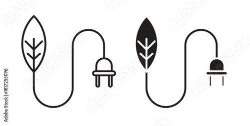 Green energy icon simple vectors in black, suitable for projects