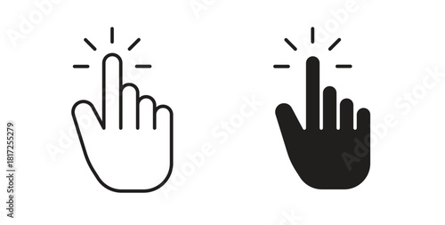 Hand click icon simple vectors in black, suitable for projects