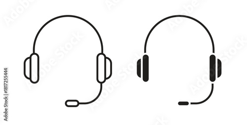 Headphone icon simple vectors in black, suitable for projects