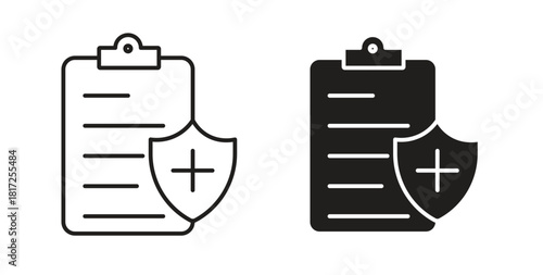 Health insurance icon simple vectors in black, suitable for projects