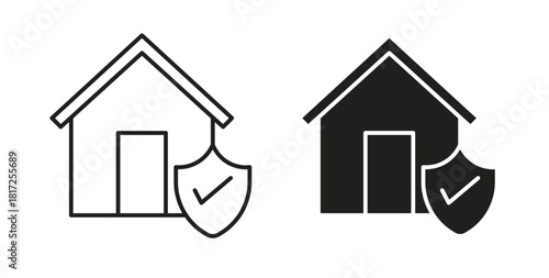 Home insurance icon simple vectors in black, suitable for projects