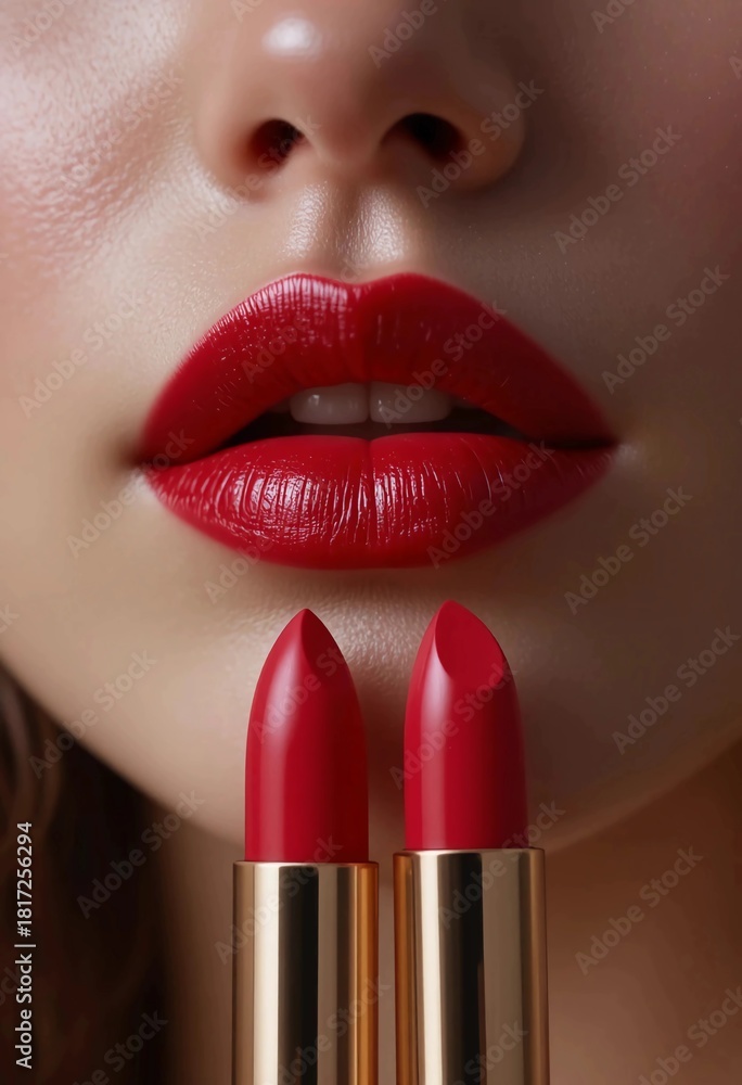 Obraz premium red lips makeup