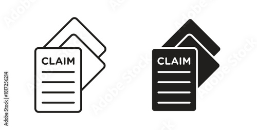 Insurance Claim icon simple vectors in black, suitable for projects