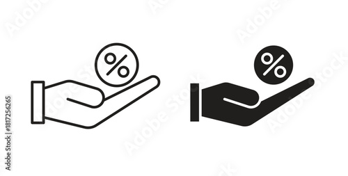 Interest icon simple vectors in black, suitable for projects