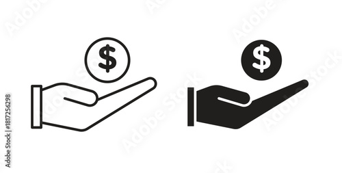 Investment icon simple vectors in black, suitable for projects