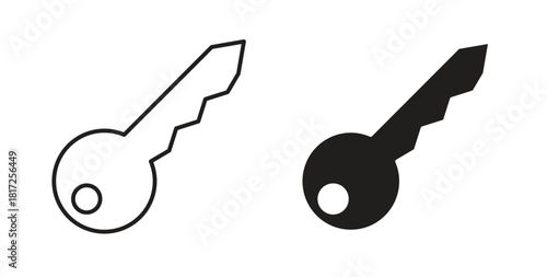 key icon simple vectors in black, suitable for projects