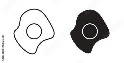 Egg fried icon. filled flat sign for mobile concept and web design