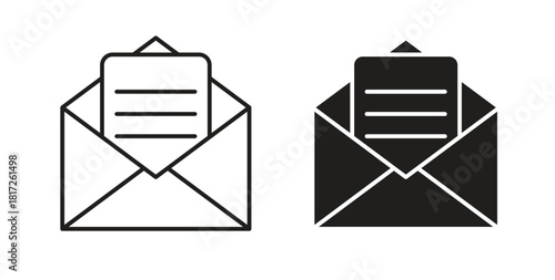 Envelope open icon. filled flat sign for mobile concept and web design