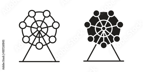 Ferris wheel icon. filled flat sign for mobile concept and web design