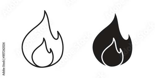 Flame icon. filled flat sign for mobile concept and web design