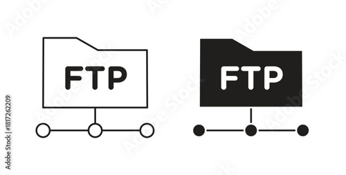 FTP icon. filled flat sign for mobile concept and web design