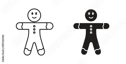 Gingerbread man icon. filled flat sign for mobile concept and web design