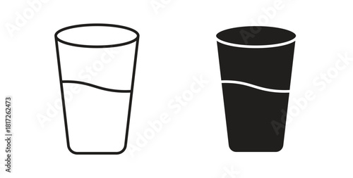 Glass icon. filled flat sign for mobile concept and web design