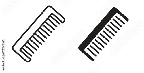 Hair brush icon. filled flat sign for mobile concept and web design