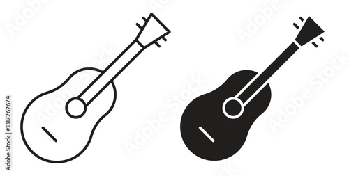 Guitar icon. filled flat sign for mobile concept and web design