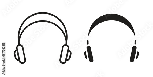 Headset icon. filled flat sign for mobile concept and web design