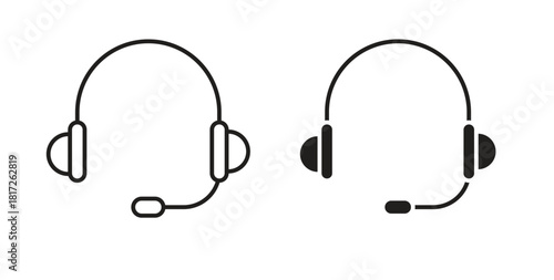 Headset icon. filled flat sign for mobile concept and web design