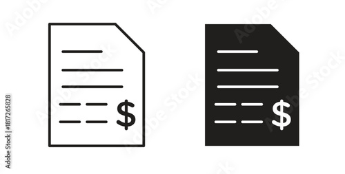 Invoice icon. filled flat sign for mobile concept and web design