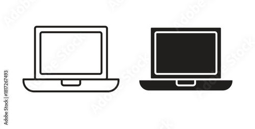 Laptop icon. filled flat sign for mobile concept and web design
