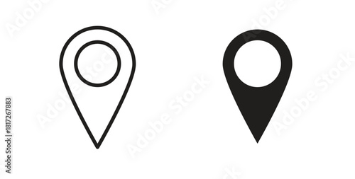 Map marker icon. filled flat sign for mobile concept and web design