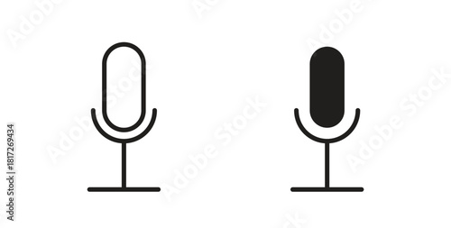 Microphone icon. filled flat sign for mobile concept and web design