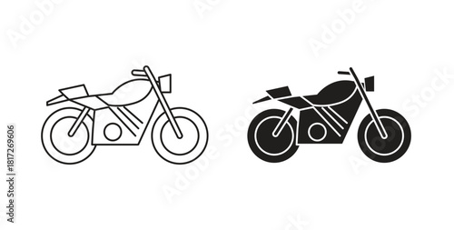 Motorcycle icon. filled flat sign for mobile concept and web design