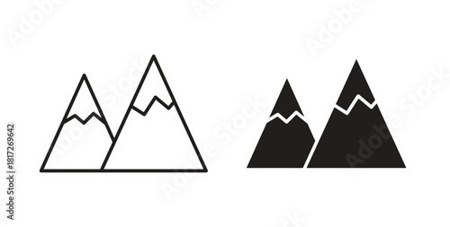 Mountains icon. filled flat sign for mobile concept and web design