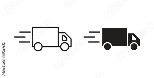 Moving truck icon. filled flat sign for mobile concept and web design