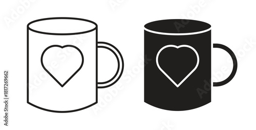 Mug icon. filled flat sign for mobile concept and web design