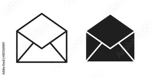 Open envelope icon. filled flat sign for mobile concept and web design