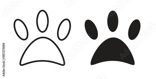 Paw icon. filled flat sign for mobile concept and web design