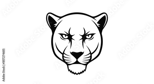 Minimalist Black Panther Head Logo Icon