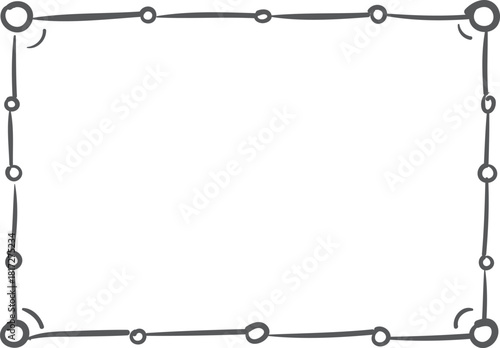 A black and white drawing of a frame with a lot of dots