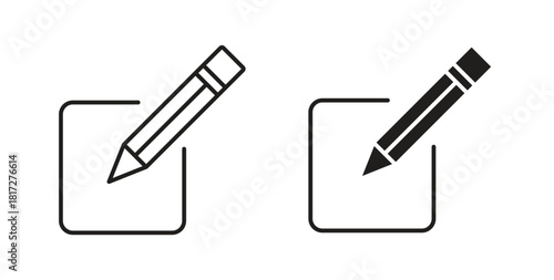 Edit icon glyph and line set thin line symbol concept.