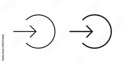 Enter icon glyph and line set thin line symbol concept.