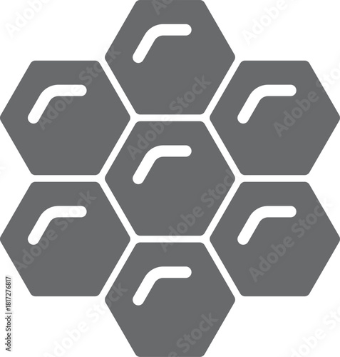 A honeycomb pattern is shown in black and white