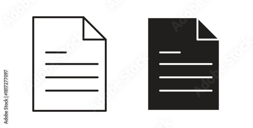 File icon glyph and line set thin line symbol concept.