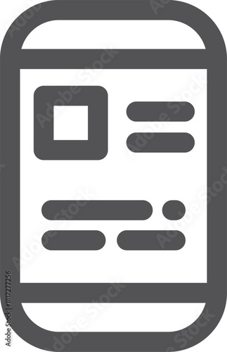 A black and white cell phone with a white background