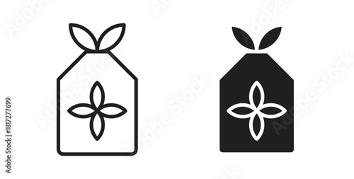 Furoshiki icon glyph and line set thin line symbol concept.