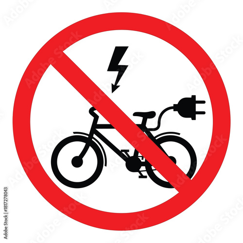 No electric bicycles allowed sign