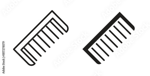Hair brush icon glyph and line set thin line symbol concept.