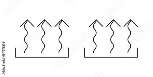 Heat icon glyph and line set thin line symbol concept.