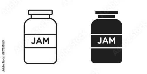 Jam icon with line and silhouette versions.