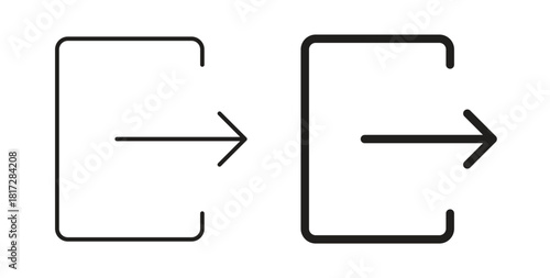 Log out icon with line and silhouette versions.