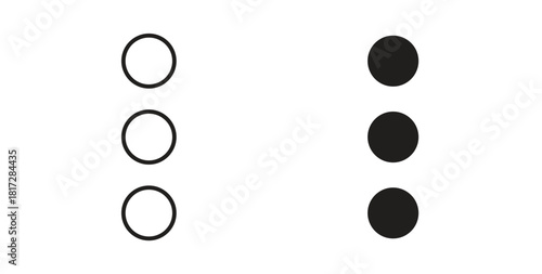 Menu dots icon with line and silhouette versions.