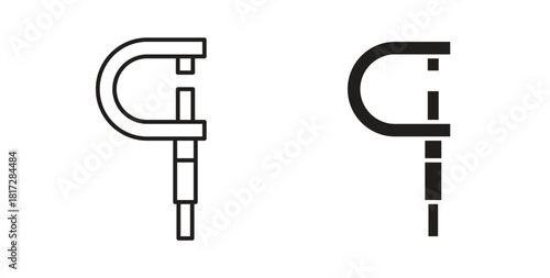 Micrometer icon with line and silhouette versions.
